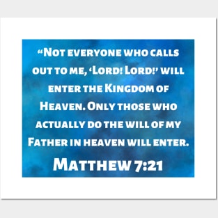 Bible Verse Matthew 7:21 Posters and Art